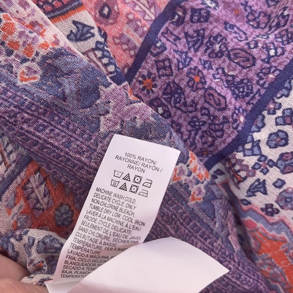 Lucky Brand Short Sleeve Peasant Top SZ XS - Picture 6 of 6